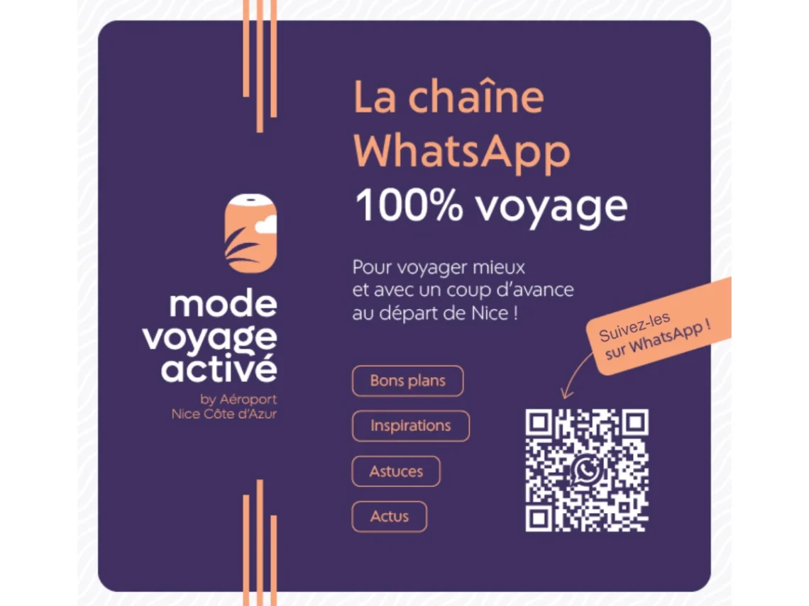 Mode Voyage Activé : la nouvelle chaîne WhatsApp de l’aéroport Nice Côte d’Azur !