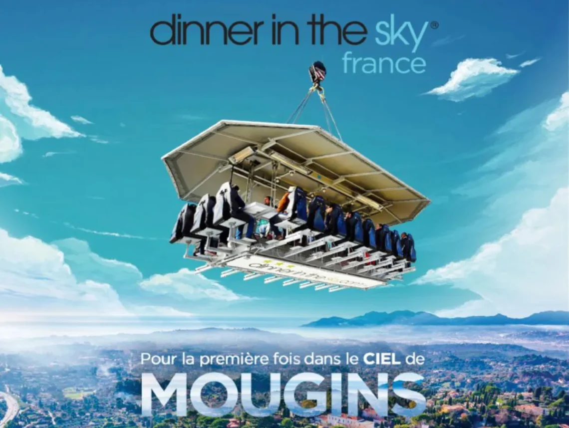 Dinner in the Sky®, L’expérience gastronomique la plus vertigineuse au monde débarque aux étoiles de Mougins