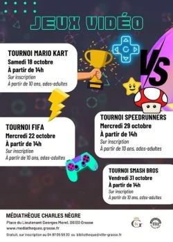 Du 18 au 31 octobre 2025 : Tournois jeux vidéo - Vacances de la toussaint