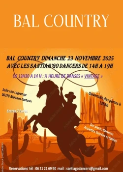 Dimanche 23 novembre 2025 : Bal country