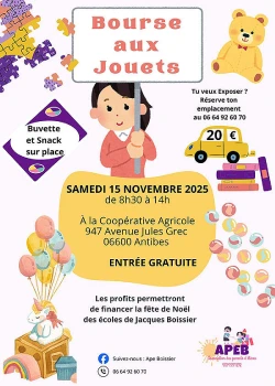Samedi 15 novembre 2025 : Bourse aux jouets
