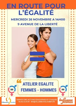 Mercredi 26 novembre 2025 : Atelier Egalité Femmes-Hommes