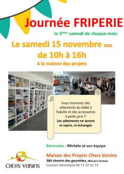 Samedi 15 novembre 2025 : Journée friperie