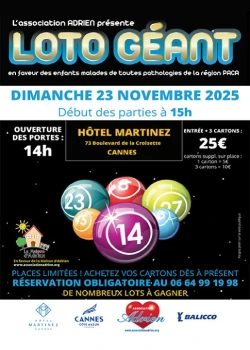 Dimanche 23 novembre 2025 : Loto géant d'Adrien