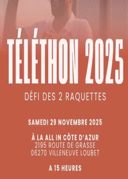 Samedi 29 novembre 2025 : Défi des 2 raquettes - Téléthon 2025