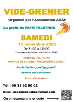 Samedi 15 novembre 2025 : Vide grenier