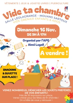 dimanche 16 novembre 2025 : Vide ta chambre