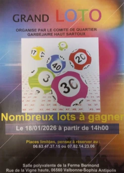 Dimanche 18 janvier 2026 : Grand loto