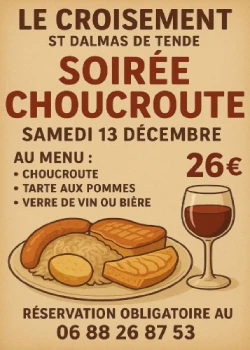 Samedi 13 décembre 2025 : Soirée choucroute