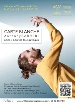 samedi 7 février 2026 : Carte blanche à Anthony Barreri