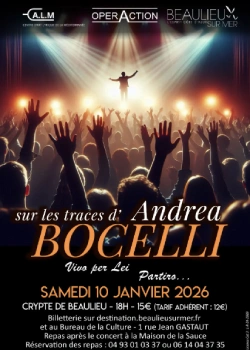 Samedi 10 janvier 2026 : Concert lyrique « Sur les traces de Bocelli"