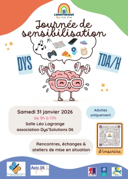 Samedi 31 janvier 2026 : Journée de sensibilisation aux troubles du neurodévelopppement (DYS, TDS/H)