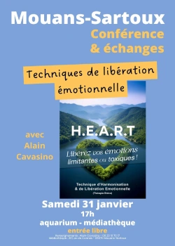 Samedi 31 janvier 2026 : Conférence & échanges "Techniques de libération émotionnelle"