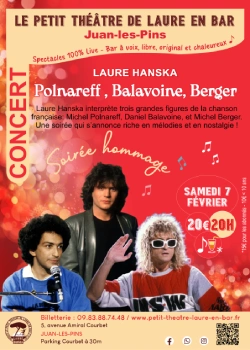 Samedi 7 Février 2026 : Concert de Laure Hanska - Hommage Polnareff / Balavoine / Berger