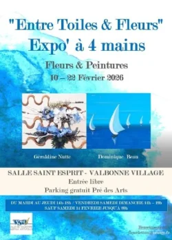 Du 10 au 22 février 2026 : Exposition "Entre toiles & fleurs : expo à 4 mains"