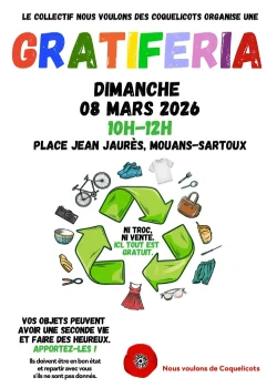 Dimanche 8 mars 2026 : Gratiferia
