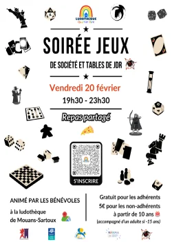 Vendredi 20 février 2026 : Soirée jeux