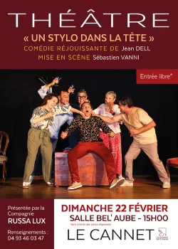 Dimanche 22 février 2026 : Théâtre – Un stylo dans la tête