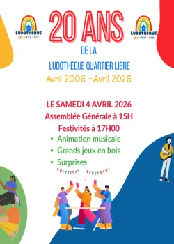 Samedi 4 avril 2026 : 20 ans de la Ludothèque