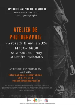 Mercredi 11 mars 2026 : Atelier de photographie avec l'artiste Andrea Graziosi