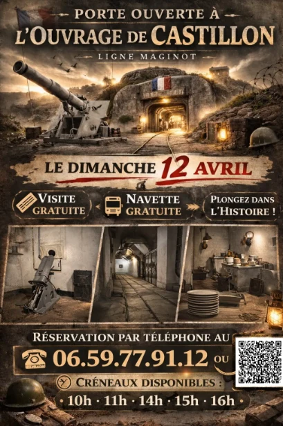 Dimanche 12 avril 2026 : Portes ouvertes au Fort de Castillon
