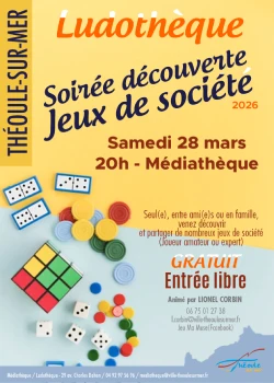 Samedi 28 mars 2026 : Soirée jeux de société