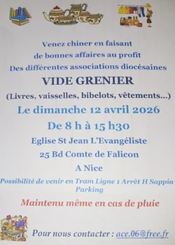 Dimanche 12 avril 2026 : Vide grenier