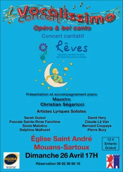 Dimanche 26 avril 2025 : Concert caritatif Vocalissimo