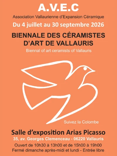 Du 4 juillet au 30 septembre 2026 : Biennale des Céramistes d’art de Vallauris