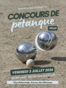 Vendredi 3 juillet 2026 : Concours de pétanque Saint-Pierre