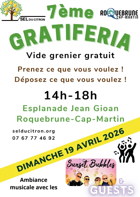 Dimanche 19 avril 2026 : 7ème Gratiferia