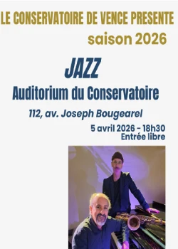 Dimanche 5 avril 2026 : Concert du conservatoire de Vence