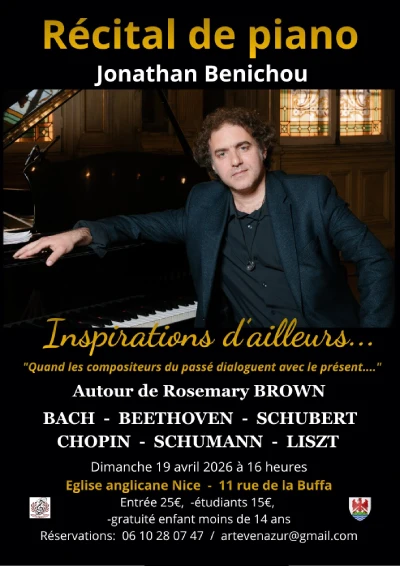 Dimanche 19 avril 2026 : Récital de piano "Inspirations d'ailleurs"