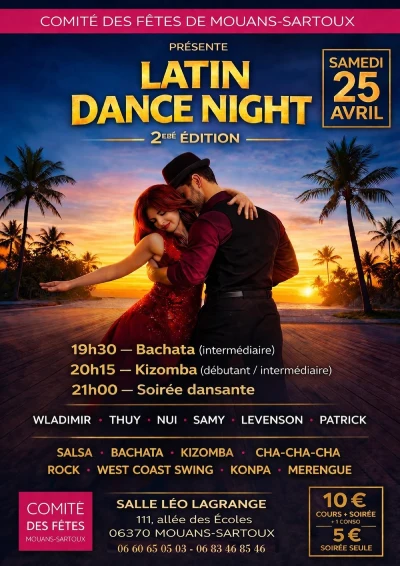 Samedi 25 avril 2026 : Latin Dance Night