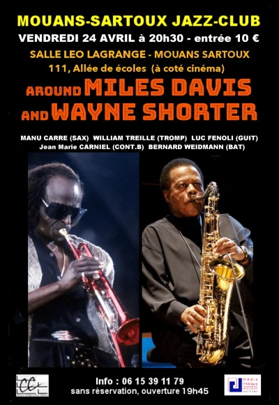 Vendredi 24 avril 2026 : Jazz Club "Miles Davis et Wayne Shorter"