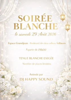 Samedi 29 août 2026 : Soirée Blanche