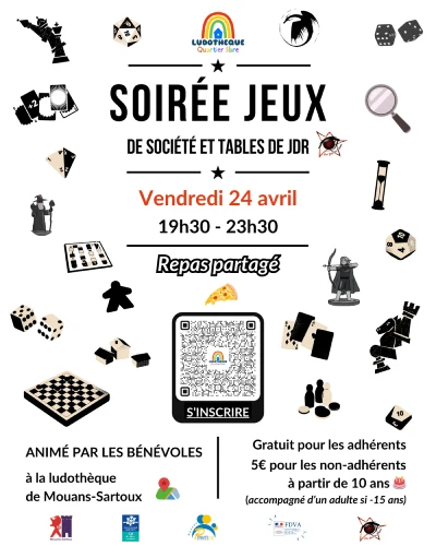 Vendredi 24 avril 2026 : Soirée jeux
