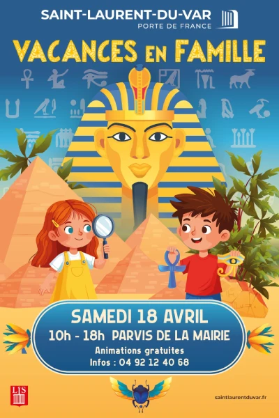 Samedi 18 avril 2026 : Vacances en famille “Mission Égypte Antique”