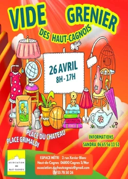Dimanche 26 avril 2026 : Vide grenier des hauts cagnois