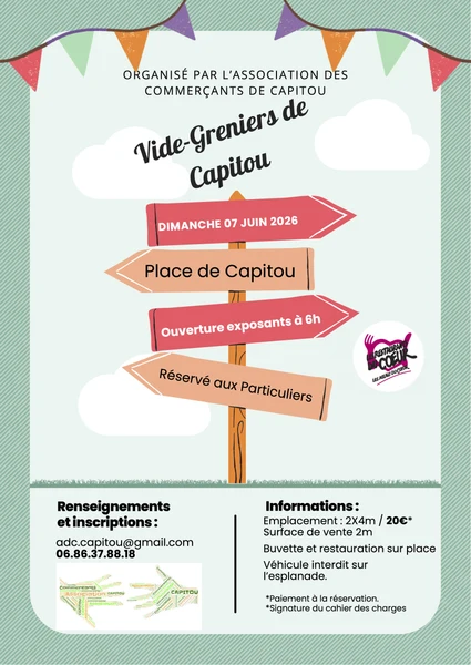 Dimanche 7 juin 2026 : Vide-greniers de Capitou