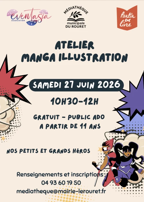 Samedi 27 juin 2026 : Atelier Mangas illustration