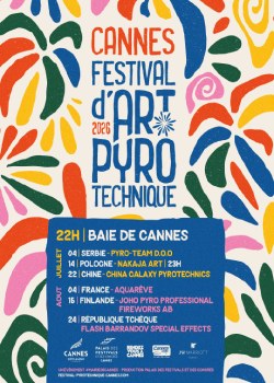 Du 4 juillet au 24 août 2026 : Festival d’Art Pyrotechnique de Cannes 2026