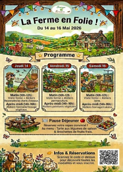 Du 14 au 16 mai 2026 : La ferme en folie chez Graines de fermiers