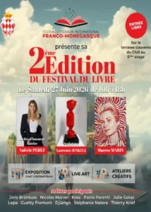 Samedi 27 juin 2026 : 2ème Édition du Festival Littéraire International Franco-Monégasque