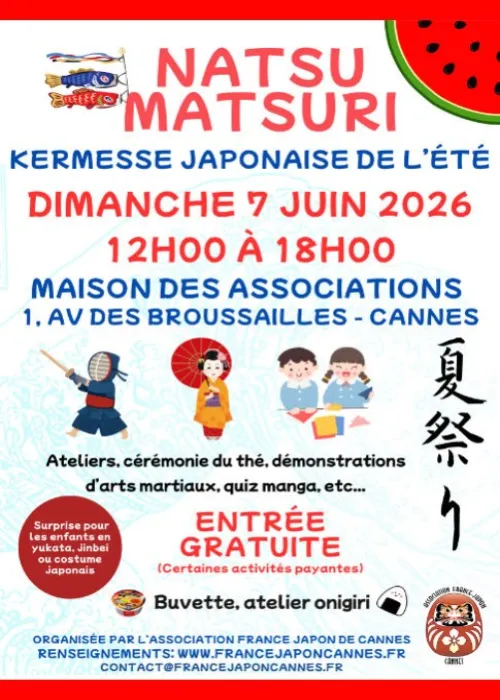 Dimanche 7 juin 2026 : Kermesse Japonaise - Natsu Matsuri