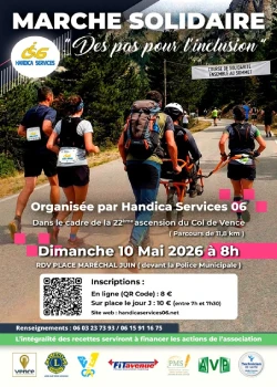 Dimanche 10 mai 2026 : Marche Solidaire