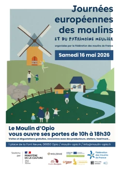 Samedi 16 mai 2026 : Journées Européennes des Moulins - Moulin d’Opio