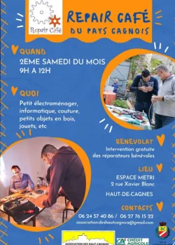 Samedi 9 mai 2026 : Repair Café