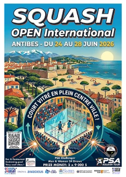 Du 24 au 28 juin 2026 : Open Antibes International de squash