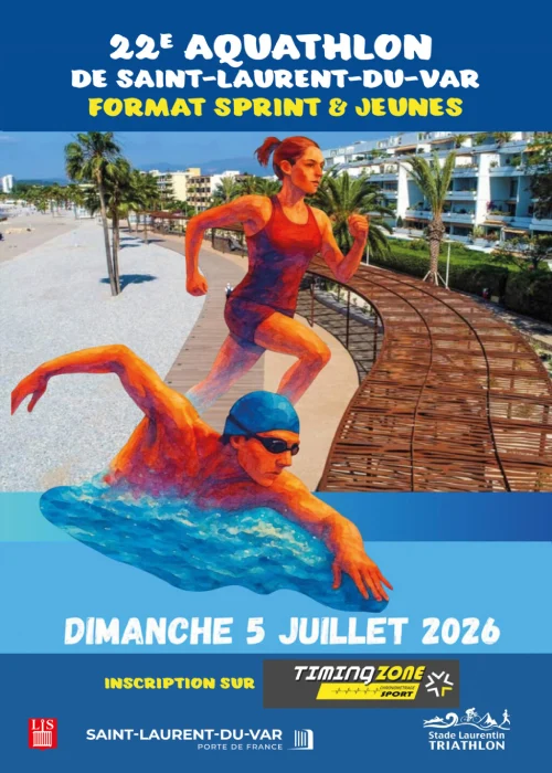 Dimanche 5 Juillet 2026 : 22ème Aquathlon de Saint Laurent du Var